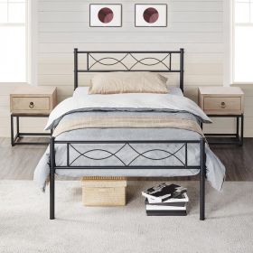 Twin XL Bed Frame with Headboard Heavy Duty Metal Platform Bed Frame with Modern Design, Sturdy&Easy Assembly, Noise Free Beds with Steel Slats Mattre