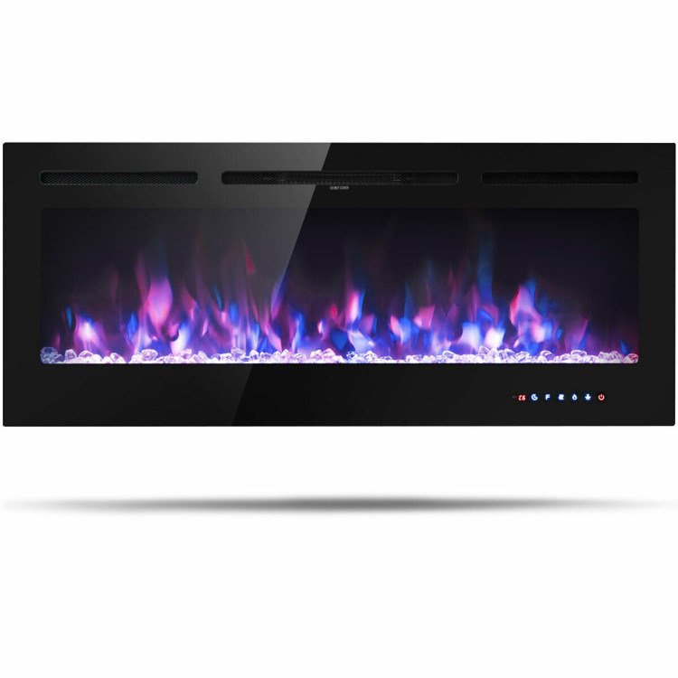 50 Inch Recessed Electric Insert Wall Mounted Fireplace with Adjustable Brightness 50 Inch Recessed Electric Insert Wall Mounted Fireplace with Adjustable Brightness