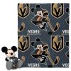 Golden Knightss OFFICIAL NHL & Disney's Mickey Mouse Character Hugger Pillow & Silk Touch Throw Set; 40" x 50"