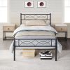 Twin XL Bed Frame with Headboard Heavy Duty Metal Platform Bed Frame with Modern Design, Sturdy&Easy Assembly, Noise Free Beds with Steel Slats Mattre