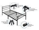 Twin XL Bed Frame with Headboard Heavy Duty Metal Platform Bed Frame with Modern Design, Sturdy&Easy Assembly, Noise Free Beds with Steel Slats Mattre