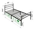 Twin XL Bed Frame with Headboard Heavy Duty Metal Platform Bed Frame with Modern Design, Sturdy&Easy Assembly, Noise Free Beds with Steel Slats Mattre