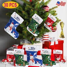 30PCS Christmas Ziplock With Ties Assorted Sizes Stocking Wrapping Bag (Option: New)