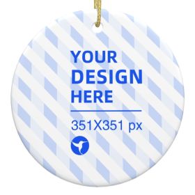 Home Decor Christmas Ceramic Round Pendant (Option: White-One size)