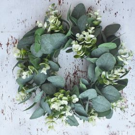 Small Size Rural Money Leaf Eucalyptus Loop Pendant Simulation Garland (Color: White)