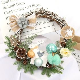 Christmas Decorations WreathWindow Arrangement Door Hanging (Option: Light Green)