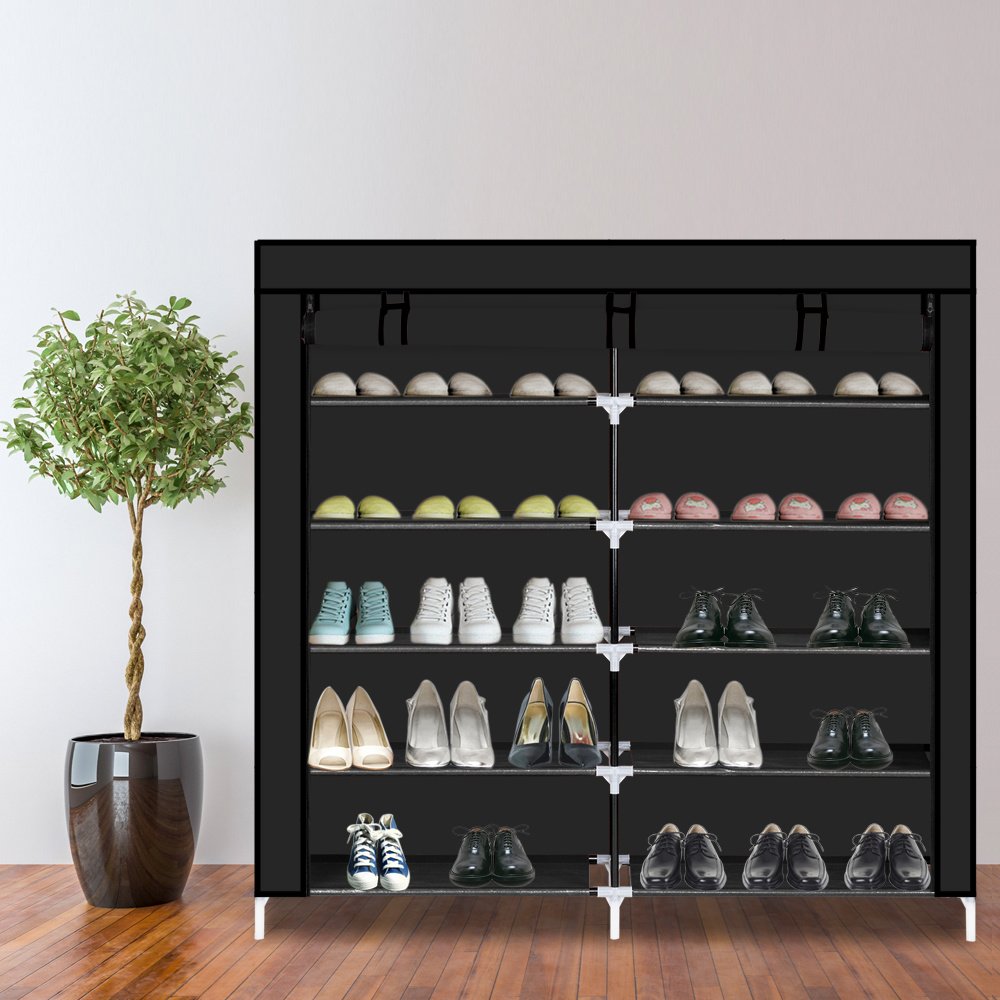 7 Tiers Portable Shoe Rack Closet Fabric Cover Shoe Storage Organizer Cabinet RT 7 Tiers Portable Shoe Rack Closet Fabric Cover Shoe Storage Organizer Cabinet RT