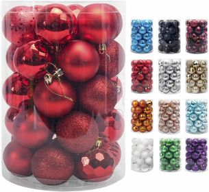 24Pcs Christmas Glitter Ball Ornaments Xmas Tree Ball Hanging Party Decor US Random Color (Option: Random)