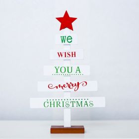 Creative Painted Letter Christmas Tree Ornaments (Color: White)