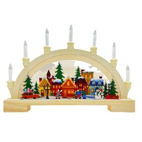 Wooden Christmas LED Bridge Lamp Decorations (Option: LED bridge lamp pendant)